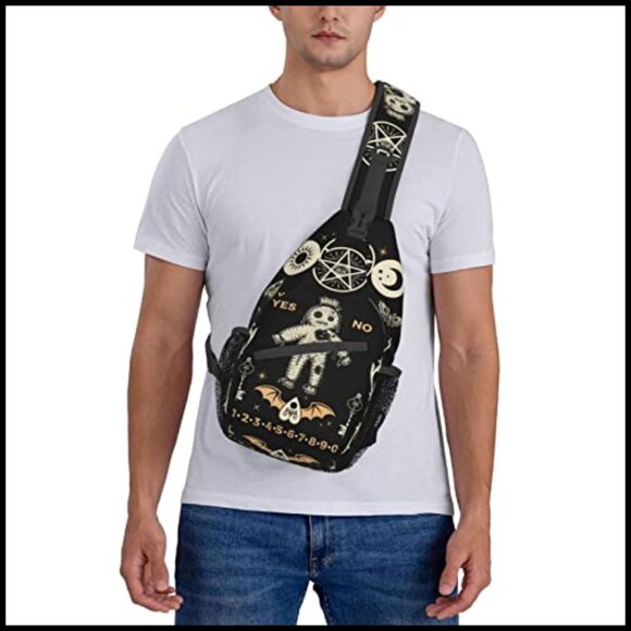Goth Retro Sling Backpack Crossbody Daypack Adjustable Strap Casual Travel main image 5